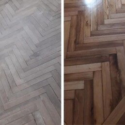 Antes y después de suelos de madera
